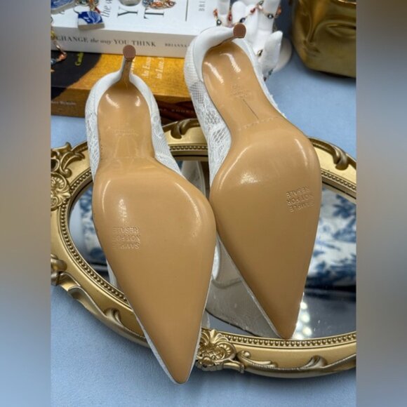 🆕 BLACK SUEDE STUDIO 🧿 NWOB Gia 100 Lace Pointed Toe Pumps, Sz 37 US 7 - Picture 15 of 16